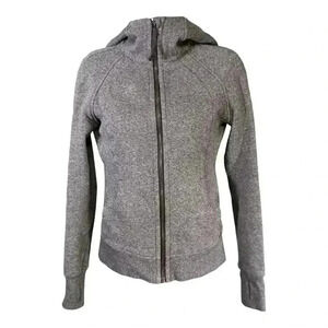 Lululemon Scuba Hoodie Light Cotton Fleece Heathered Speckled Black Women's 2